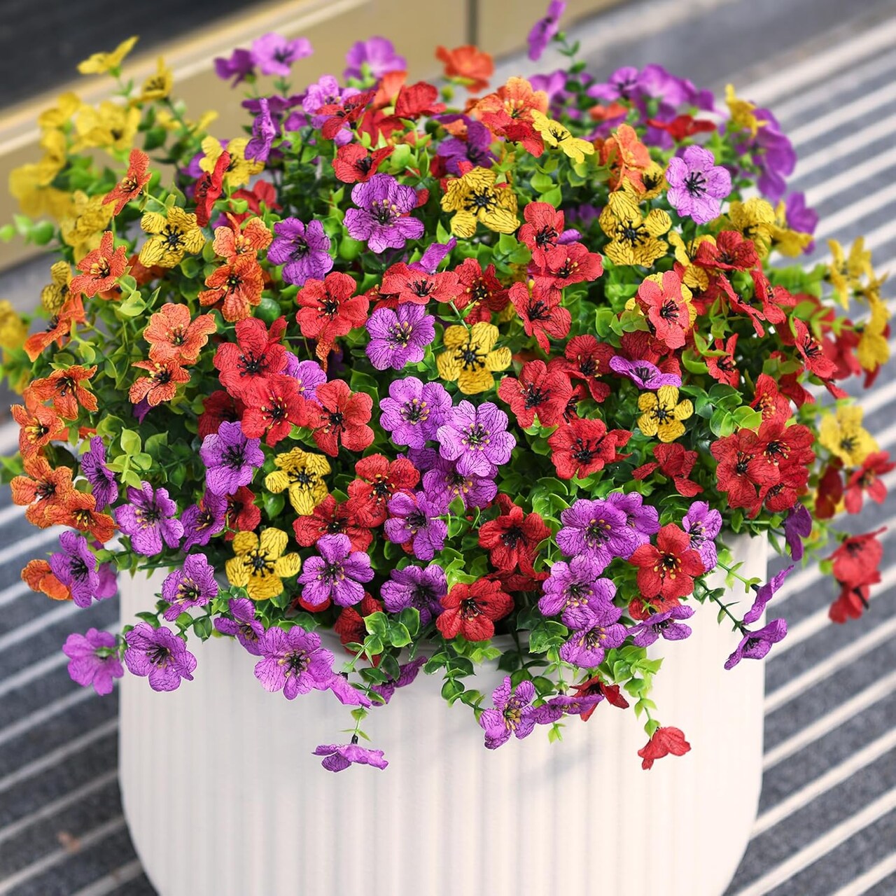 Artificial Summer Bouquets Flowers for Outdoors Faux Plants Fake Flowers Spring Summer Decoration